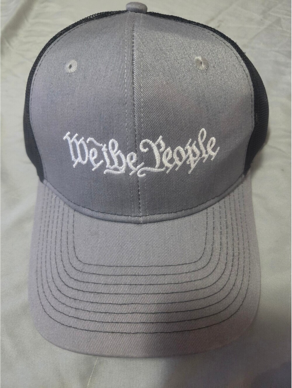 We The People Port Authority Trucker Hat Gray Black Mesh Snapback Cap